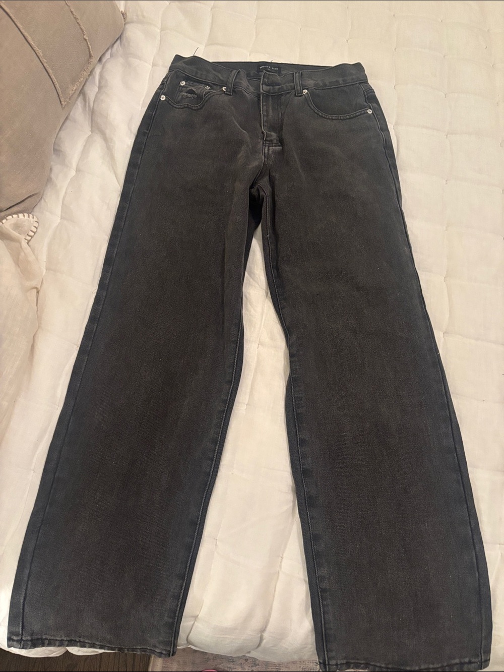 White Fox Boutique Washed Charcoal Wide Leg Jeans